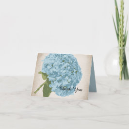 Blå Hydrangea Bröllop Tacksamhetskort Tack Kort