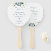 Blå Hydrangea Bröllopsceremoni Program