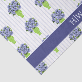 Blå Hydrangea Bröllopsdusch Kustmonogram