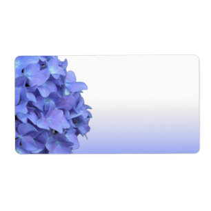 Blå Hydrangea-Bröllopsetiketter Fraktsedel