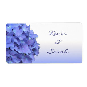 Blå Hydrangea-Bröllopsetiketter Fraktsedel