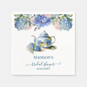 Blå Hydrangea Bröllopste-partaj Pappersservett