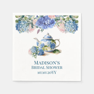 Blå Hydrangea Bröllopste-partaj Pappersservett