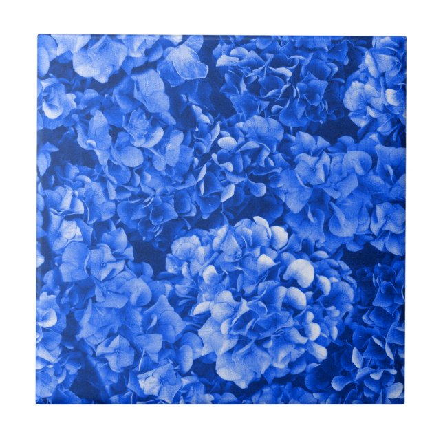 Blå Hydrangea Ceramic Tile Kakelplatta (Framsidan)
