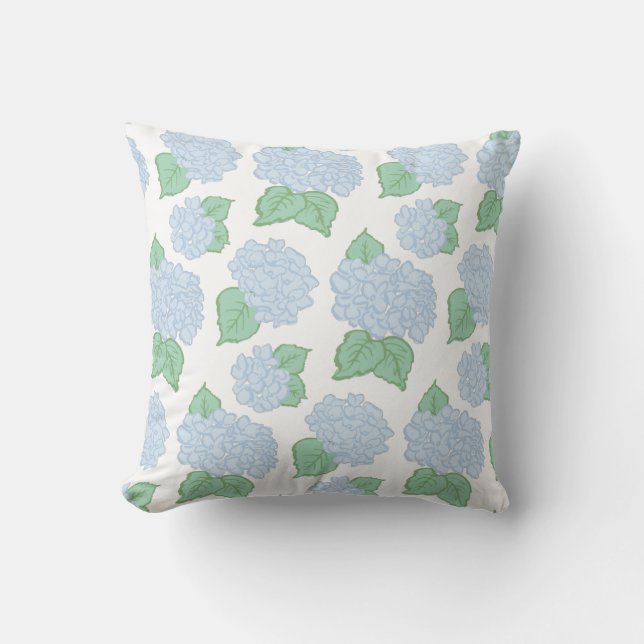 Blå Hydrangea Dekorativ kudde (Framsida)