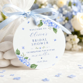 Blå Hydrangea Elegant Blommig Akvarell Gåvor Etiketter