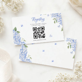 Blå Hydrangea Elegant Blomsterakvarell Tilläggskort