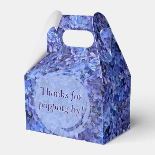 Blå Hydrangea Favor Gable Box Presentaskar