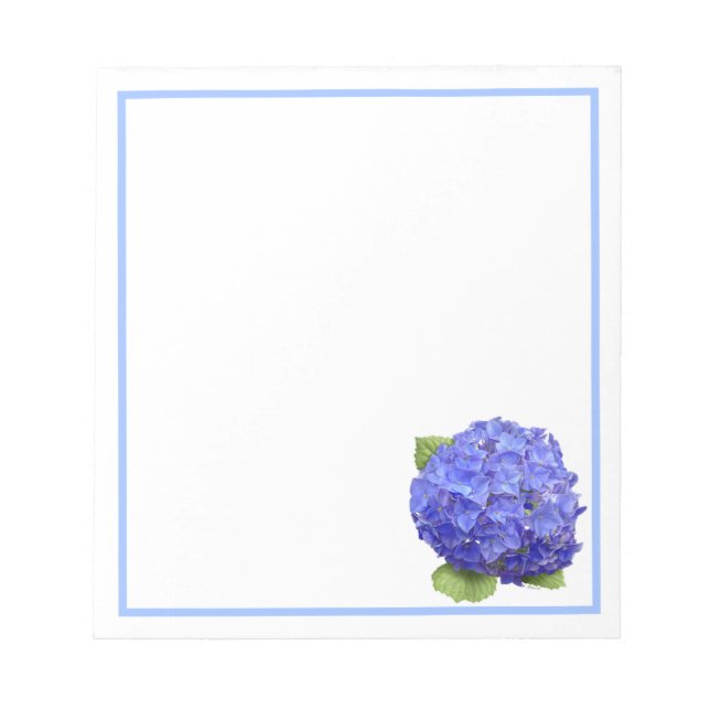 Blå Hydrangea Flower Anteckningsblock (Framsida)