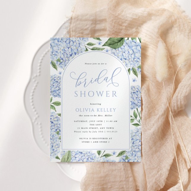 Blå Hydrangea Flower Arch-Möhippa Inbjudningar (Skapare uppladdad)