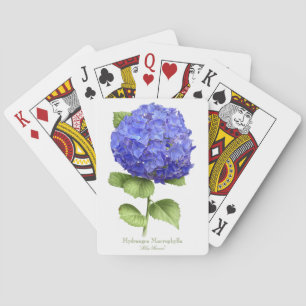 Blå Hydrangea Flower Botanical Art Design Casinokort