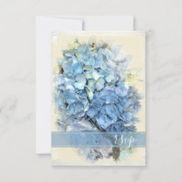 Blå Hydrangea Flower Bröllop OSA Kort