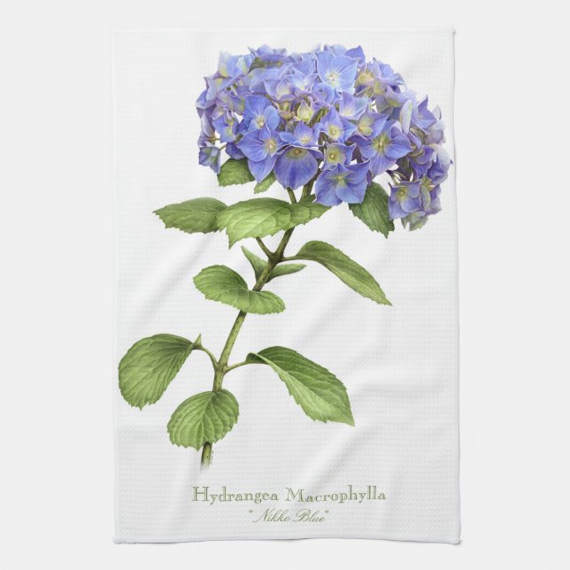 Blå Hydrangea Flower Kökshandduk (Vertikal)