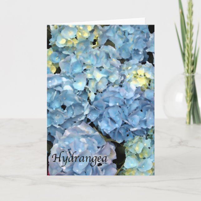 Blå Hydrangea Flower Kort (Framsida)