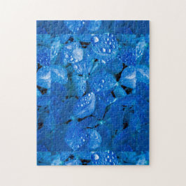 Blå Hydrangea Flower Puzzle Pussel