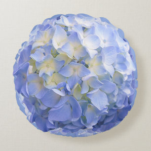 Blå Hydrangea Flower Round Pillow Rund Kudde
