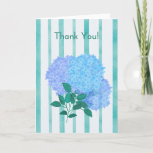 Blå Hydrangea Flower Tack Kort