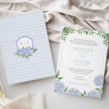 Blå Hydrangea Flowers, Personlig Vapensköld Bröllo