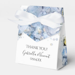 Blå Hydrangea Flowers Watercolor Bröllop Presentaskar