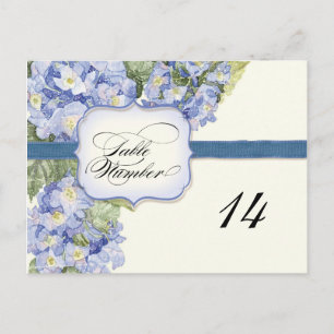Blå Hydrangea-hakparentes Blommigt Formal Bröllop Vykort