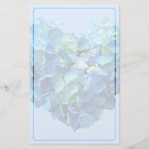 Blå Hydrangea Hjärtpappersvaror Brevpapper