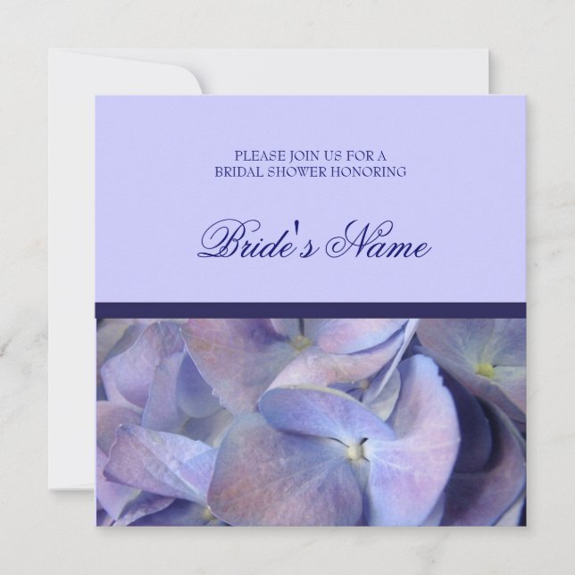 Blå Hydrangea Inbjudningskort för möhippa (Framsida)