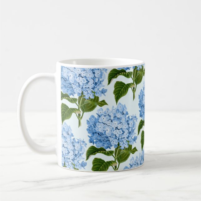 Blå Hydrangea-kaffe Mugg (Vänster)