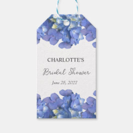Blå Hydrangea Kronblad Personlig Bröllopsdusch Presentetikett