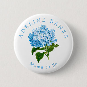 Blå Hydrangea-Mamma som ska vara babyskor Knapp