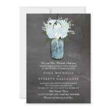 Blå Hydrangea Mason Burk Chalkboard | BRÖLLOP