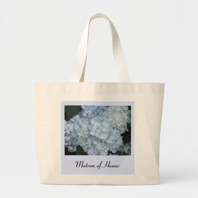 Blå Hydrangea Matron of Honor Jumbo Tygkasse (Framsidan)