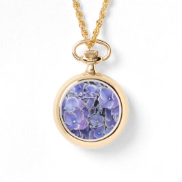 Blå Hydrangea med vit gräns-omslag runt klocka