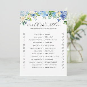 Blå Hydrangea-Möhippa skulle hon hellre leka Inbjudningar