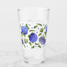 Blå Hydrangea Mönster Glaskopp