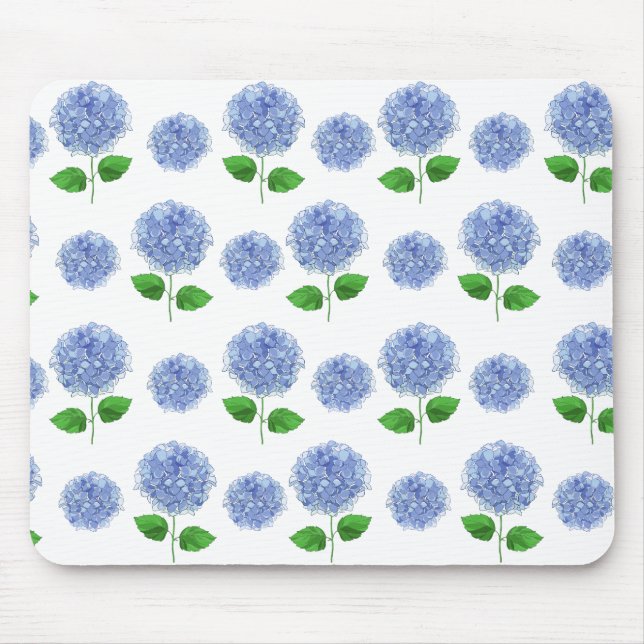 Blå Hydrangea Mouse Pad Musmatta (Framsidan)