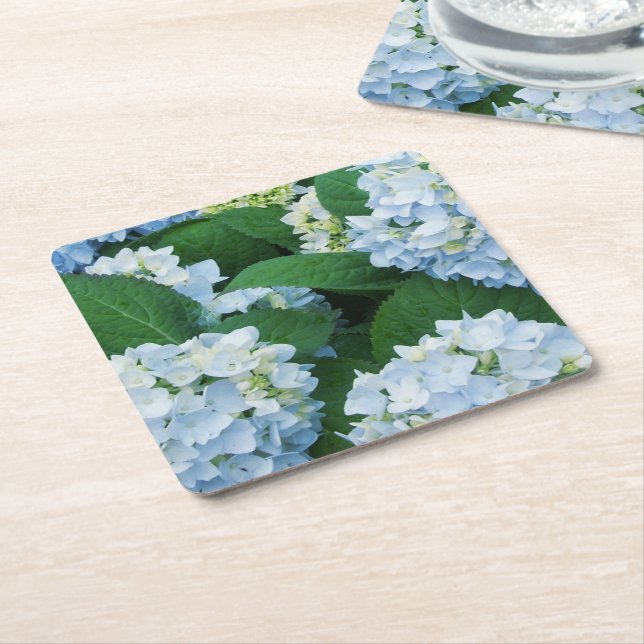 Blå Hydrangea Papper Underlägg (Vinklad)