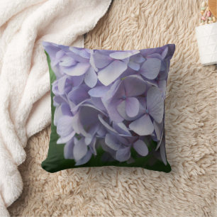 Blå Hydrangea Petals stäng upp Kudde