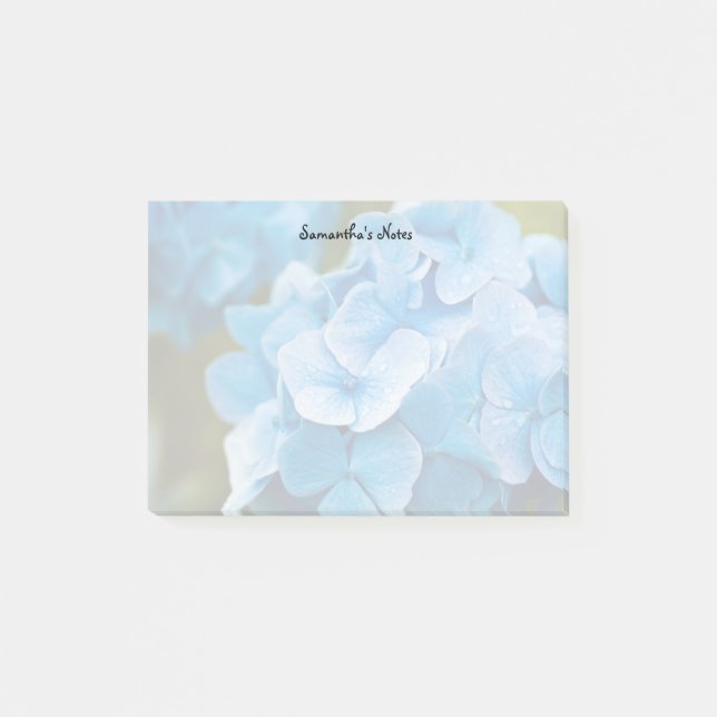 Blå Hydrangea Post-it-lappar Post-it Block (Framsida)