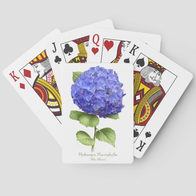 Blå Hydrangea Spel Kort (Baksidan)
