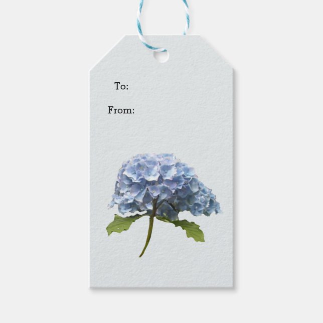 Blå Hydrangea Stamgåvor Presentetikett (Framsidan)