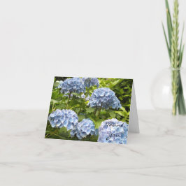 Blå Hydrangea Tack Kort