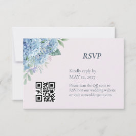Blå Hydrangea Trädgård Bröllop RSVP-kort OSA Kort