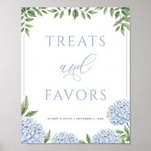 Blå Hydrangea Treats and Favors Bröllop Poster