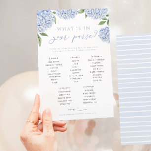 Blå Hydrangea Vad Finns I Din Handväska Spelkort Flygblad