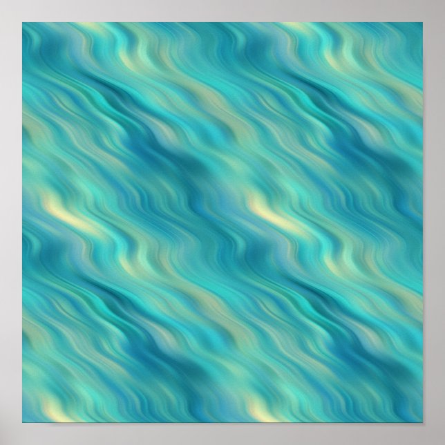 Blå Hydrangea Vågig Textur Poster (Framsidan)