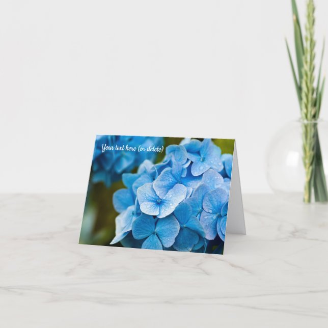 Blå Hydrangea Välkomstkort Tack Kort (Framsida)