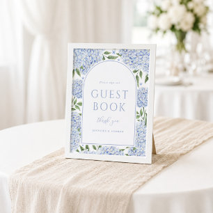 Blå Hydrangea Valvbåge Skriv i vår gästbok Poster