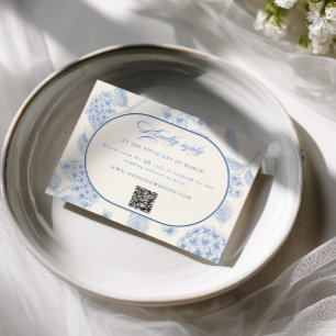 Blå Hydrangea Vintage Bröllop OSA Kort
