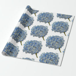 Blå Hydrangea Wrapping Papper Presentpapper