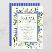 Blå Hydrangeas Blommigt VattenfärgsMöhippa